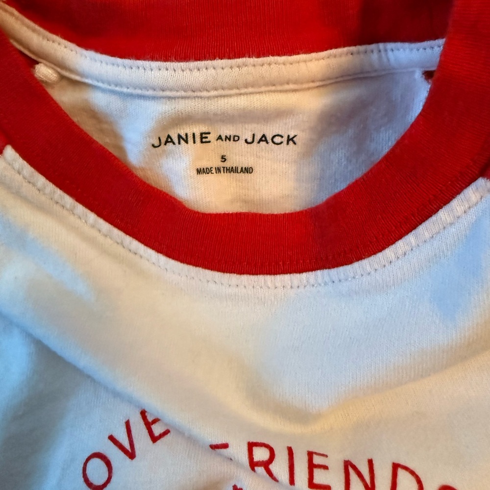 Janie and Jack Red and White Kids Shirt